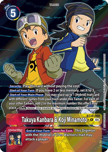 Takuya Kanbara & Koji Minamoto [BT18-088] (Release Special Booster 2.0: Box Promotion Pack) [Release Special Booster 2.0] | Anubis Games and Hobby