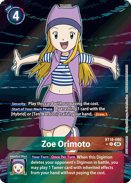 Zoe Orimoto [BT18-090] (Release Special Booster Ver.2.0: Box Promotion Pack) [Release Special Booster Ver.2.0] | Anubis Games and Hobby