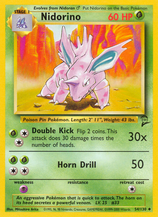 Nidorino (54/130) [Base Set 2] | Anubis Games and Hobby