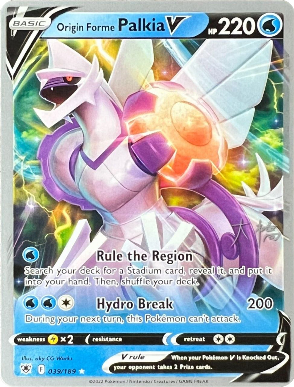 Origin Forme Palkia V (039/189) (Ice Rider Palkia - Rikuto Ohashi) [World Championships 2022] | Anubis Games and Hobby