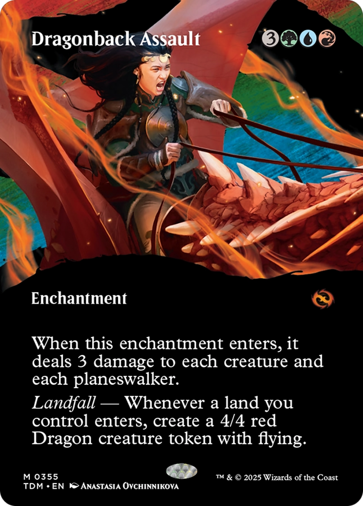 Dragonback Assault (Borderless) [Tarkir: Dragonstorm] | Anubis Games and Hobby