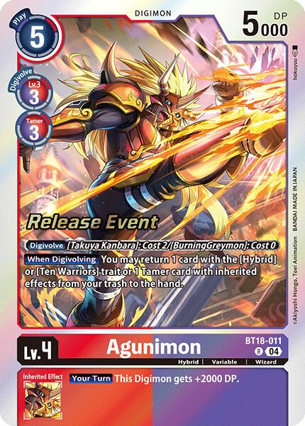 Agunimon [BT18-011] [Release Special Booster 2.0 Pre-Release Cards] | Anubis Games and Hobby