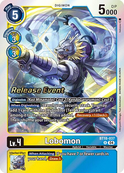 Lobomon [BT18-037] [Release Special Booster Ver.2.0 Promos] | Anubis Games and Hobby