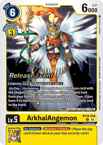 ArkhaiAngemon [BT18-038] [Release Special Booster Ver.2.0 Promos] | Anubis Games and Hobby