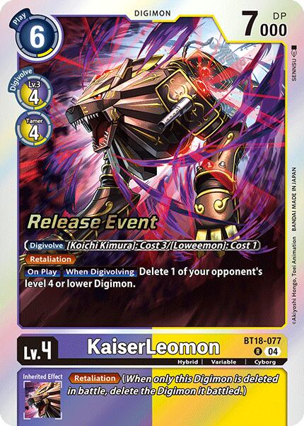 KaiserLeomon [BT18-077] [Release Special Booster Ver.2.0 Promos] | Anubis Games and Hobby