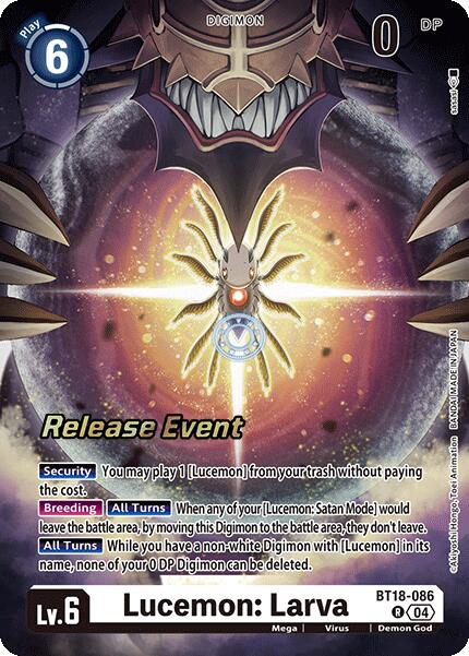 Lucemon: Larva [BT18-086] [Release Special Booster Ver.2.0 Promos] | Anubis Games and Hobby