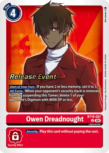 Owen Dreadnought [BT18-087] [Release Special Booster Ver.2.0 Promos] | Anubis Games and Hobby