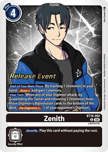 Zenith [BT18-092] [Release Special Booster Ver.2.0 Promos] | Anubis Games and Hobby