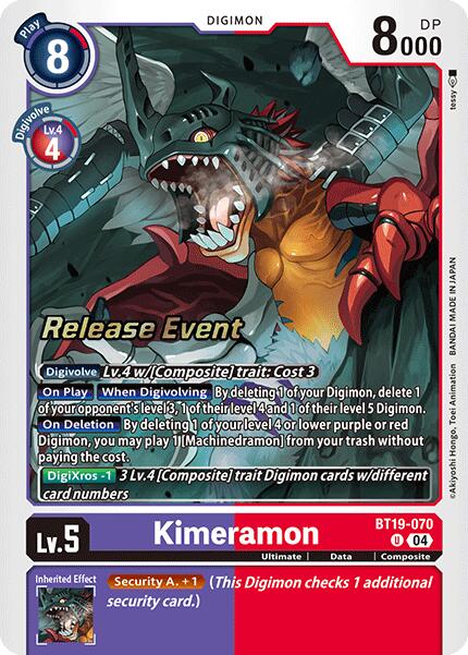 Kimeramon [BT19-070] [Release Special Booster Ver.2.0 Promos] | Anubis Games and Hobby