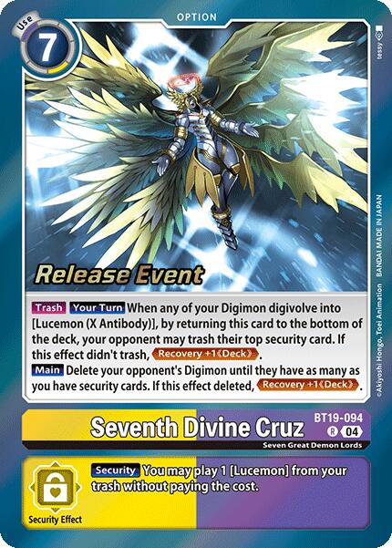 Seventh Divine Cruz [BT19-094] [Release Special Booster Ver.2.0 Promos] | Anubis Games and Hobby