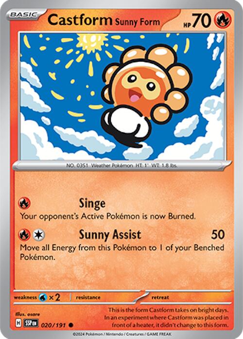 Castform Sunny Form (020/191) [Scarlet & Violet: Surging Sparks] | Anubis Games and Hobby