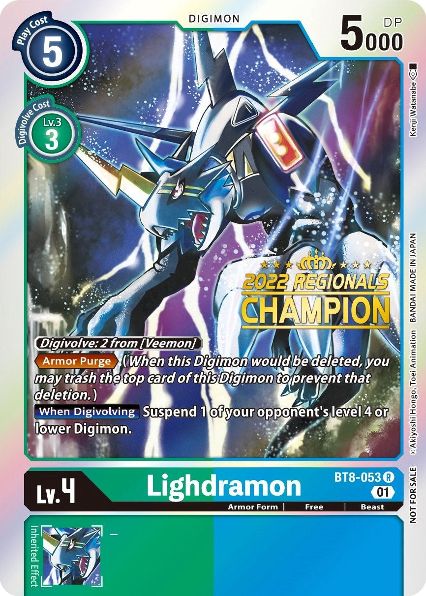 Lighdramon [BT8-053] (2022 Championship Offline Regional) (Online Champion) [New Awakening Promos] | Anubis Games and Hobby