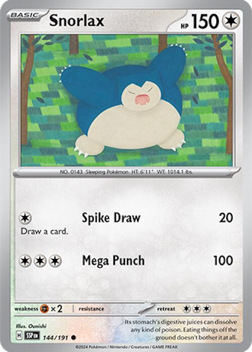 Snorlax (144/191) [Scarlet & Violet: Surging Sparks] | Anubis Games and Hobby