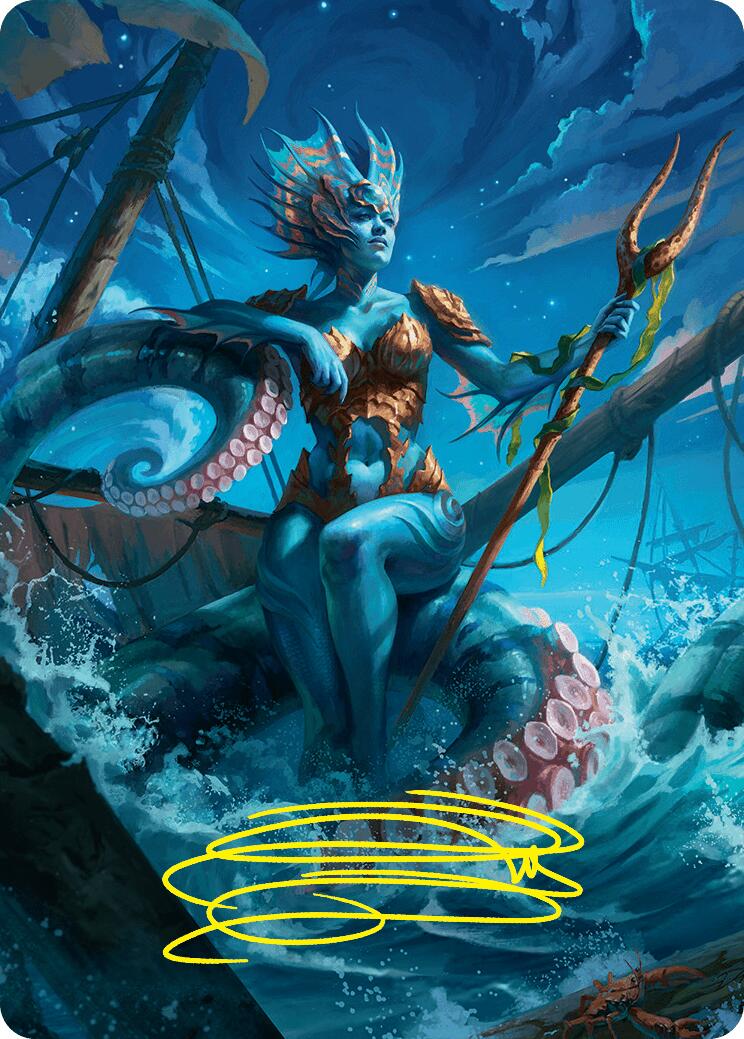 Kiora, the Rising Tide Art Card (30/54) (Gold-Stamped Signature) [Foundations Art Series] | Anubis Games and Hobby