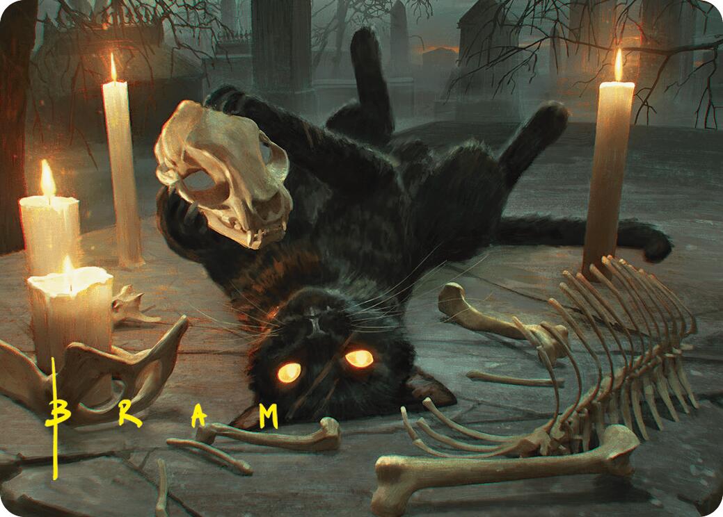 Nine-Lives Familiar Art Card (8/54) (Gold-Stamped Signature) [Foundations Art Series] | Anubis Games and Hobby