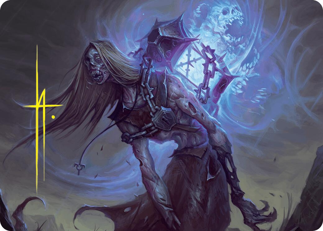 Soul-Shackled Zombie Art Card (9/54) (Gold-Stamped Signature) [Foundations Art Series] | Anubis Games and Hobby
