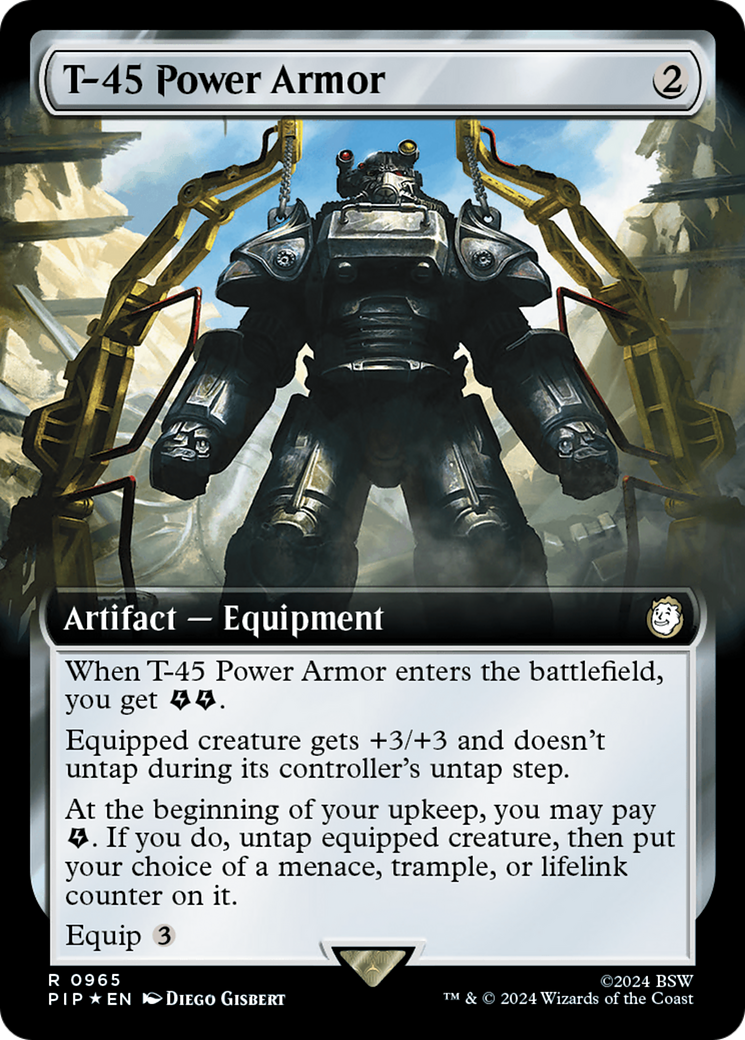 T-45 Power Armor (Extended Art) (Surge Foil) [Fallout] | Anubis Games and Hobby