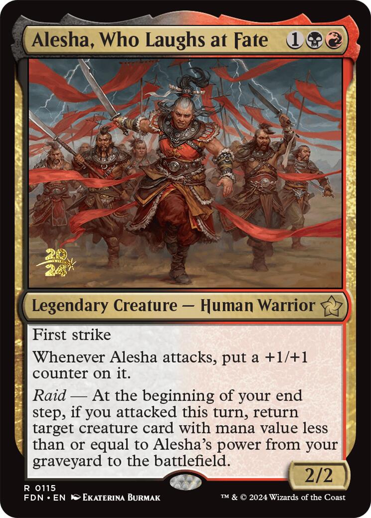 Alesha, Who Laughs at Fate [Foundations Prerelease Promos] | Anubis Games and Hobby