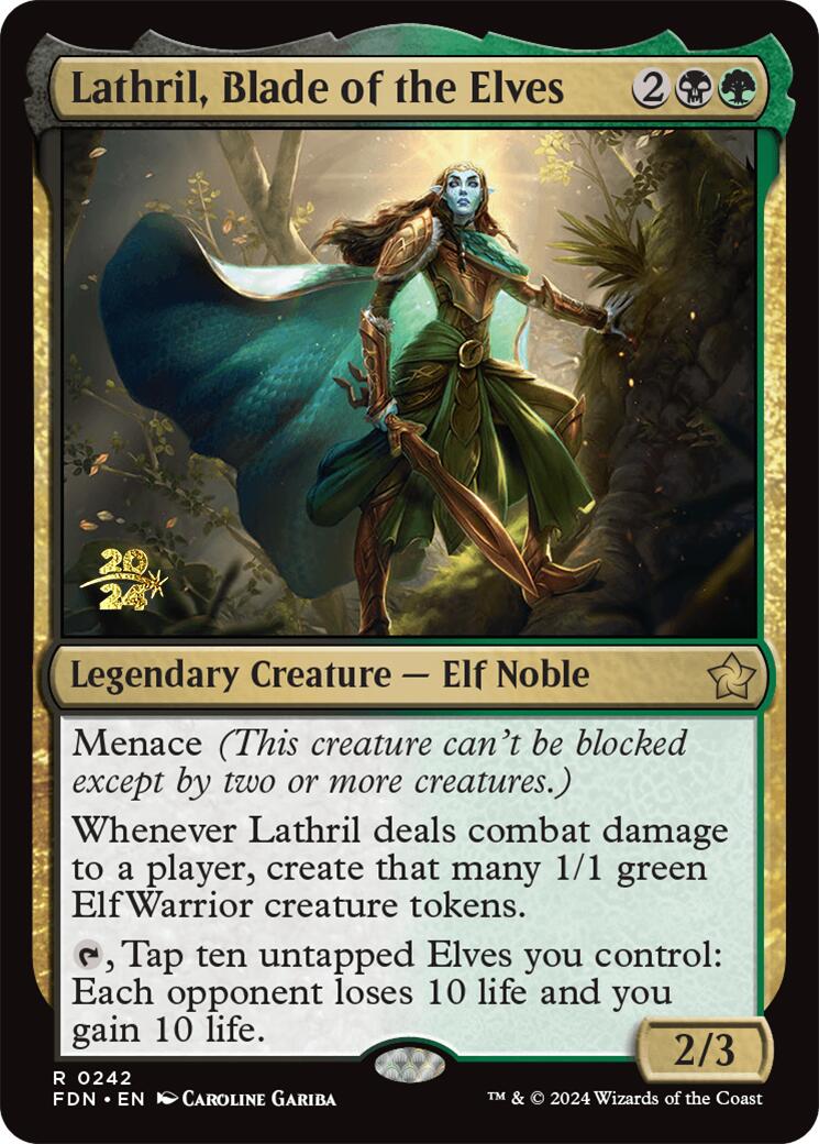 Lathril, Blade of the Elves [Foundations Prerelease Promos] | Anubis Games and Hobby