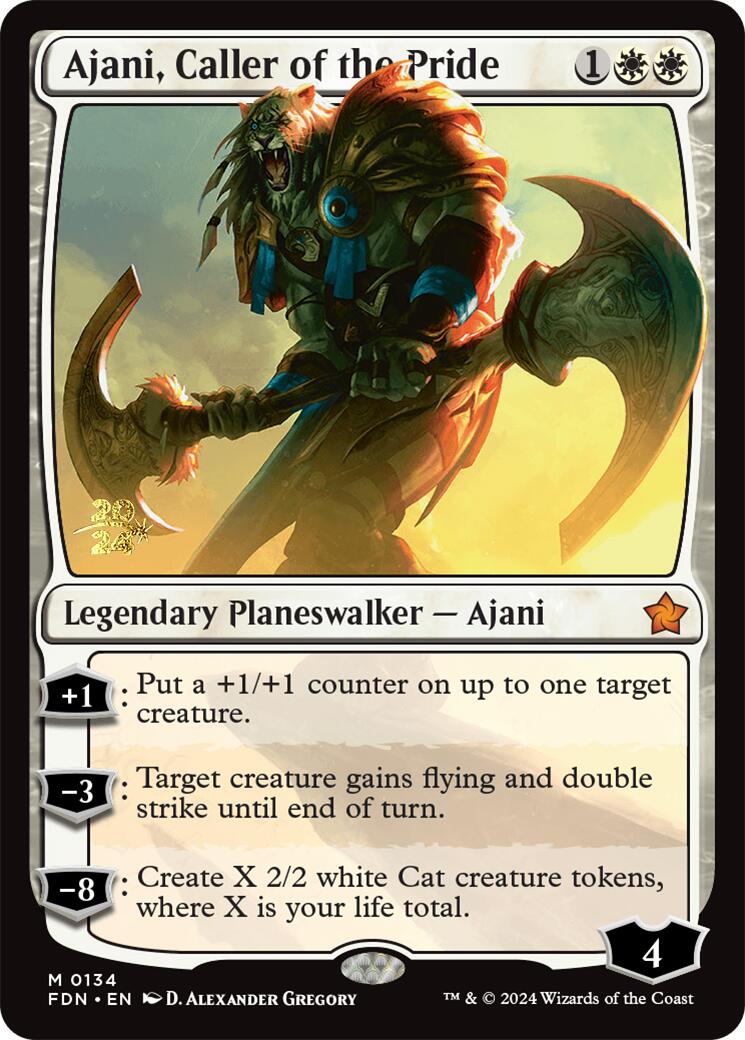 Ajani, Caller of the Pride [Foundations Prerelease Promos] | Anubis Games and Hobby