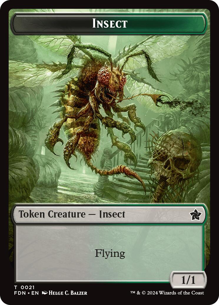 Goblin // Insect Doubled-Sided Token [Foundations Tokens] | Anubis Games and Hobby