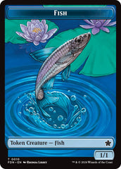 Faerie // Fish Doubled-Sided Token [Foundations Tokens] | Anubis Games and Hobby