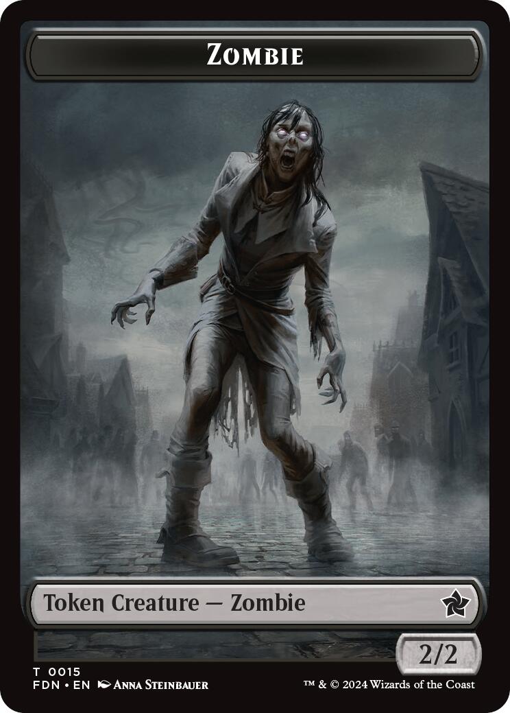 Goblin // Zombie Doubled-Sided Token [Foundations Tokens] | Anubis Games and Hobby