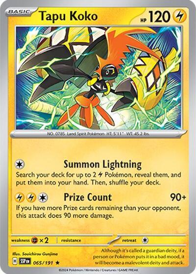 Tapu Koko (065/191) (Deck Exclusives) [Scarlet & Violet: Surging Sparks] | Anubis Games and Hobby