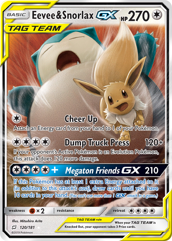 Eevee & Snorlax GX (120/181) [Sun & Moon: Team Up] | Anubis Games and Hobby