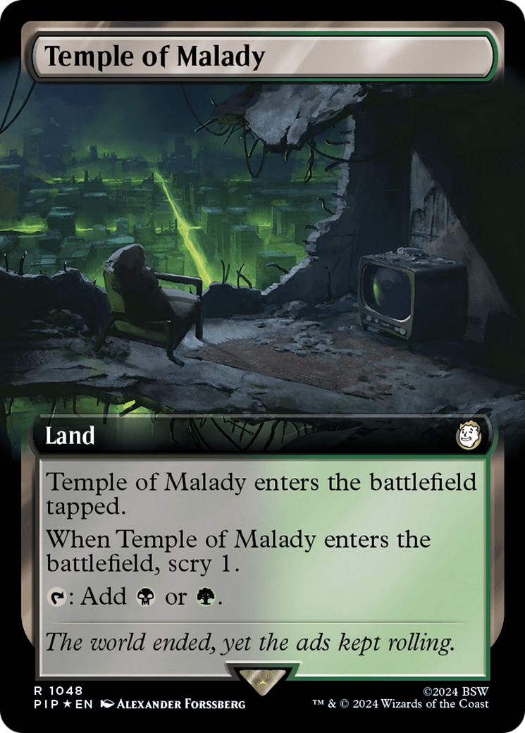 Temple of Malady (Extended Art) (Surge Foil) [Fallout] | Anubis Games and Hobby