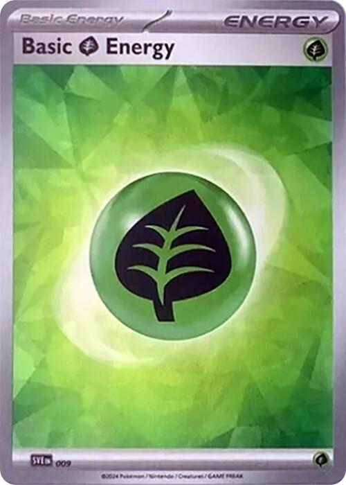 Basic Grass Energy (009) (Cracked Ice Holo) [Scarlet & Violet: Stellar Crown] | Anubis Games and Hobby