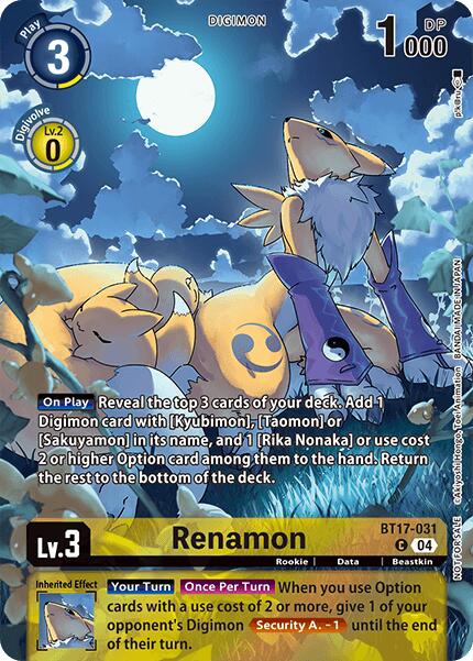 Renamon [BT17-031] (Legend Pack 2024 Box Topper) [Chain of Liberation] | Anubis Games and Hobby
