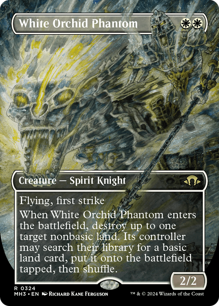 White Orchid Phantom (Borderless) [Modern Horizons 3] | Anubis Games and Hobby