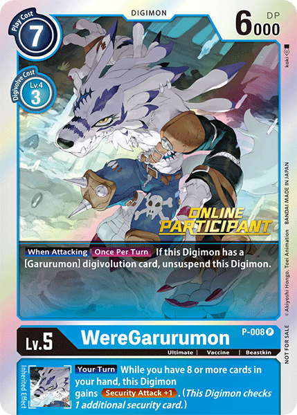 WereGarurumon [P-008] (Online Regional - Participant) [Promotional Cards] | Anubis Games and Hobby