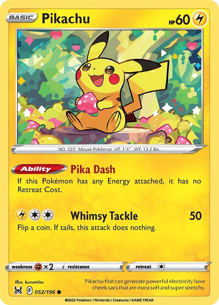 Pikachu (052/196) [Sword & Shield: Lost Origin] | Anubis Games and Hobby