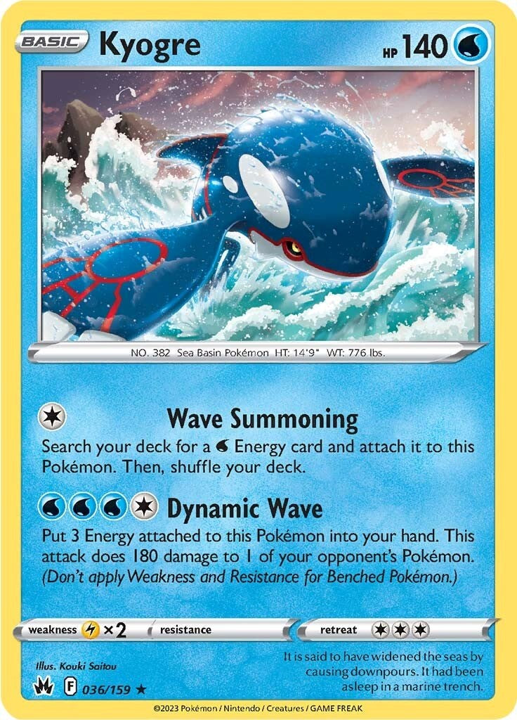 Kyogre (036/159) [Sword & Shield: Crown Zenith] | Anubis Games and Hobby