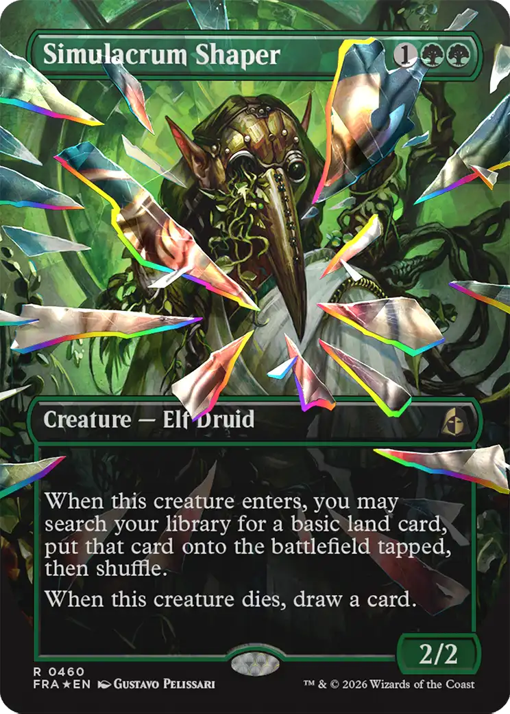 Simulacrum Shaper (Borderless) (Facet Foil) [Reality Fracture] | Anubis Games and Hobby