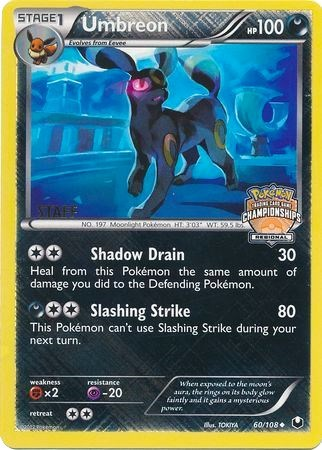 Umbreon (60/108) (Regional Championship Promo Staff) [Black & White: Dark Explorers] | Anubis Games and Hobby