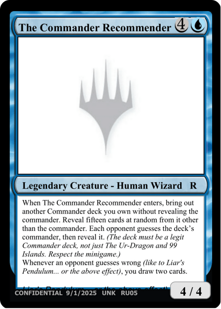 The Commander Recommender [Unknown Event] | Anubis Games and Hobby