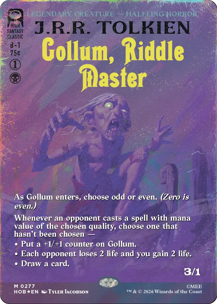 Gollum, Riddle Master (Borderless) (Surge Foil) [The Hobbit] | Anubis Games and Hobby