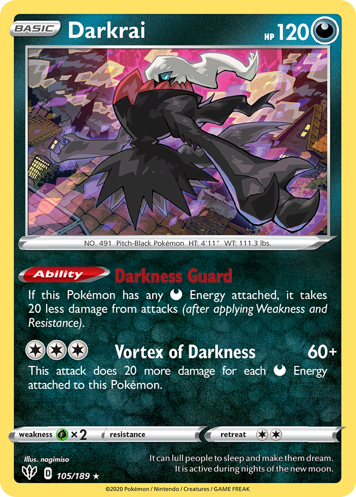 Darkrai (105/189) [Sword & Shield: Darkness Ablaze] | Anubis Games and Hobby