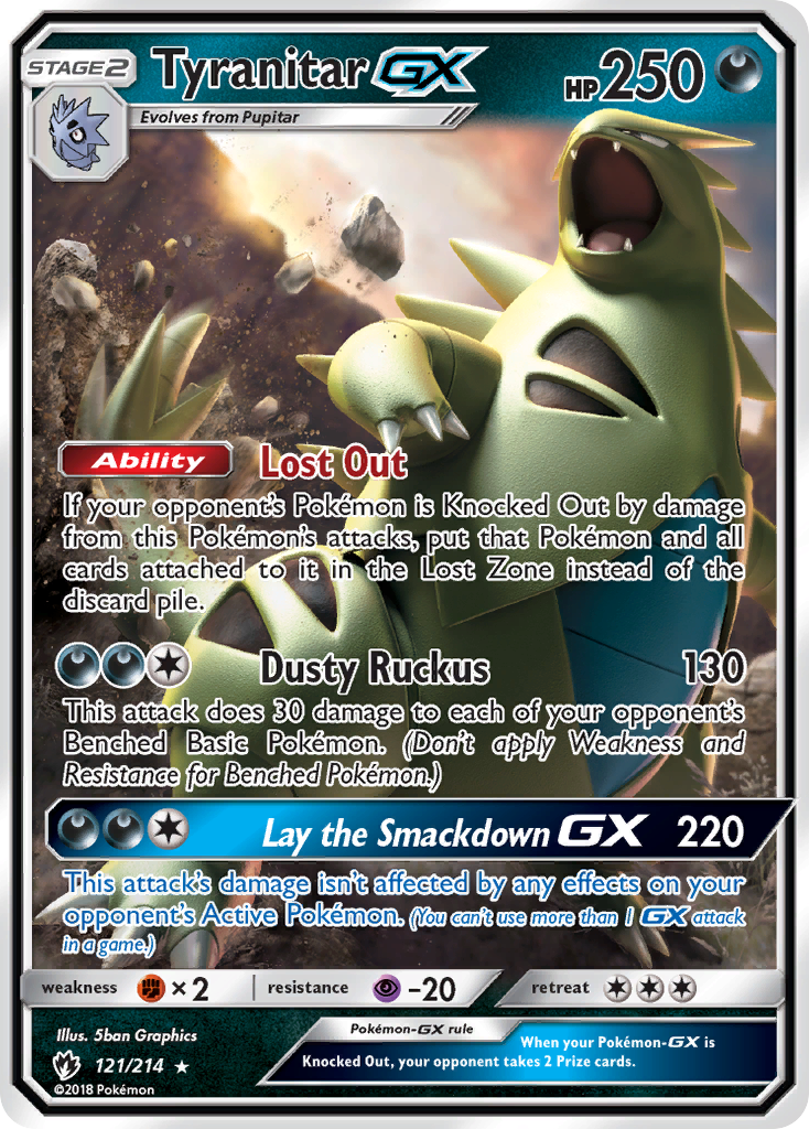 Tyranitar GX (121/214) [Sun & Moon: Lost Thunder] | Anubis Games and Hobby