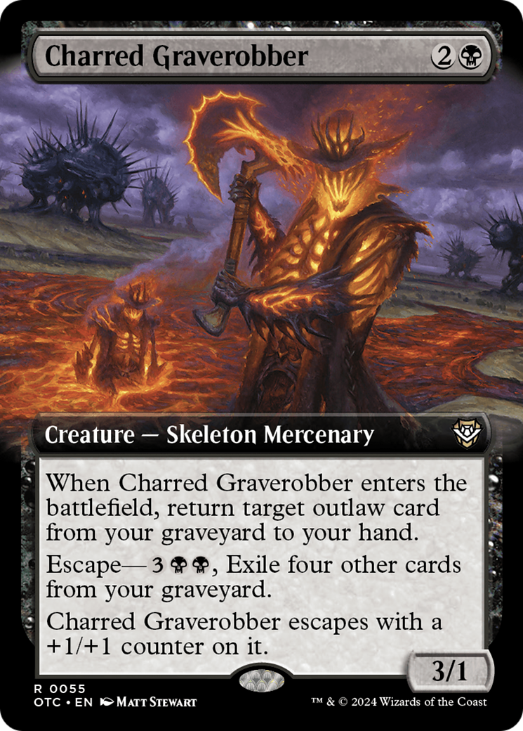 Charred Graverobber (Extended Art) [Outlaws of Thunder Junction Commander] | Anubis Games and Hobby