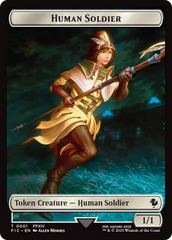 Human Soldier // Hero (0032) Double-Sided Token (Surge Foil) [FINAL FANTASY Commander Tokens] | Anubis Games and Hobby