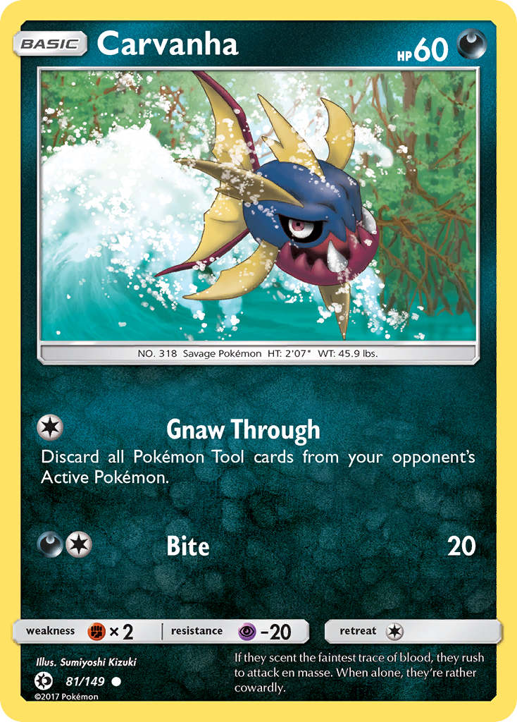 Carvanha (81/149) [Sun & Moon: Base Set] | Anubis Games and Hobby