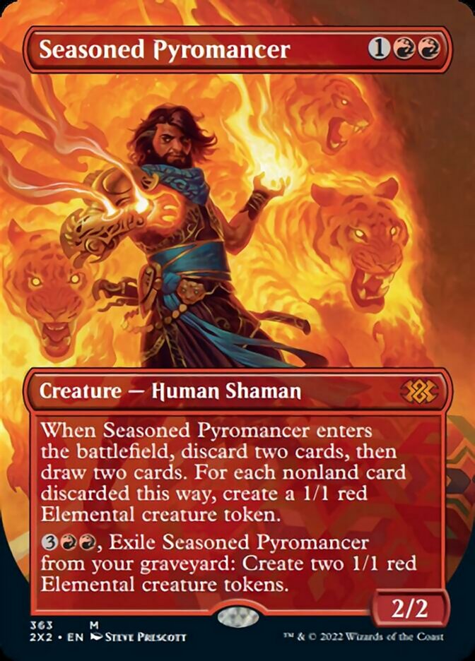 Seasoned Pyromancer (Borderless Alternate Art) [Double Masters 2022] | Anubis Games and Hobby