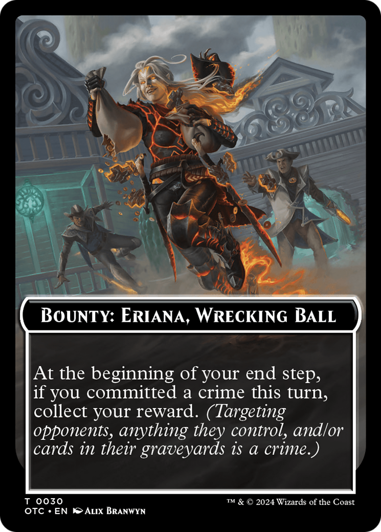 Bounty: Eriana, Wrecking Ball // Bounty Rules Double-Sided Token [Outlaws of Thunder Junction Commander Tokens] | Anubis Games and Hobby