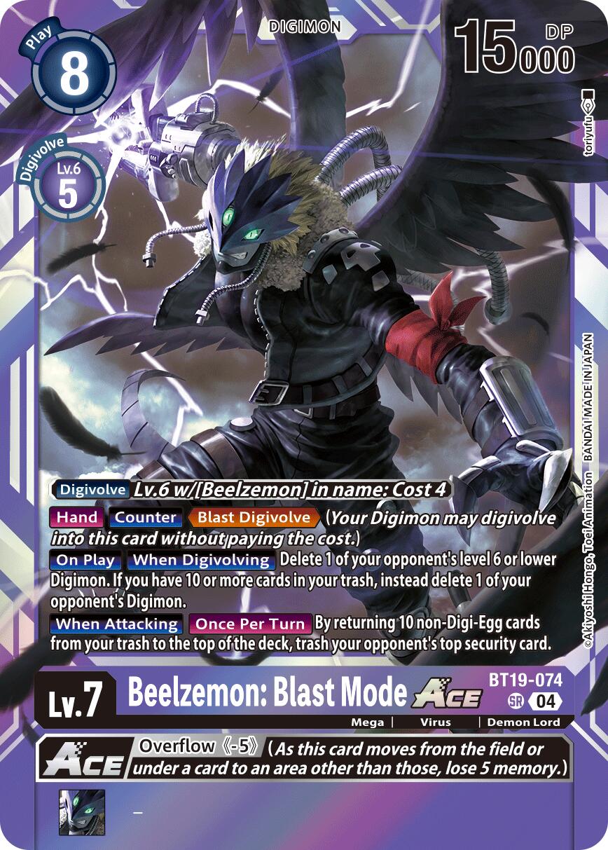 Beelzemon: Blast Mode ACE [BT19-074] [Release Special Booster Ver.2.5] | Anubis Games and Hobby