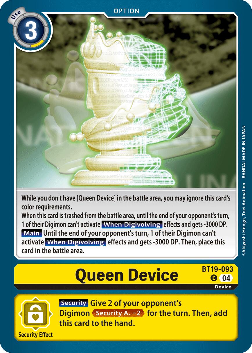 Queen Device [BT19-093] [Release Special Booster Ver.2.5] | Anubis Games and Hobby