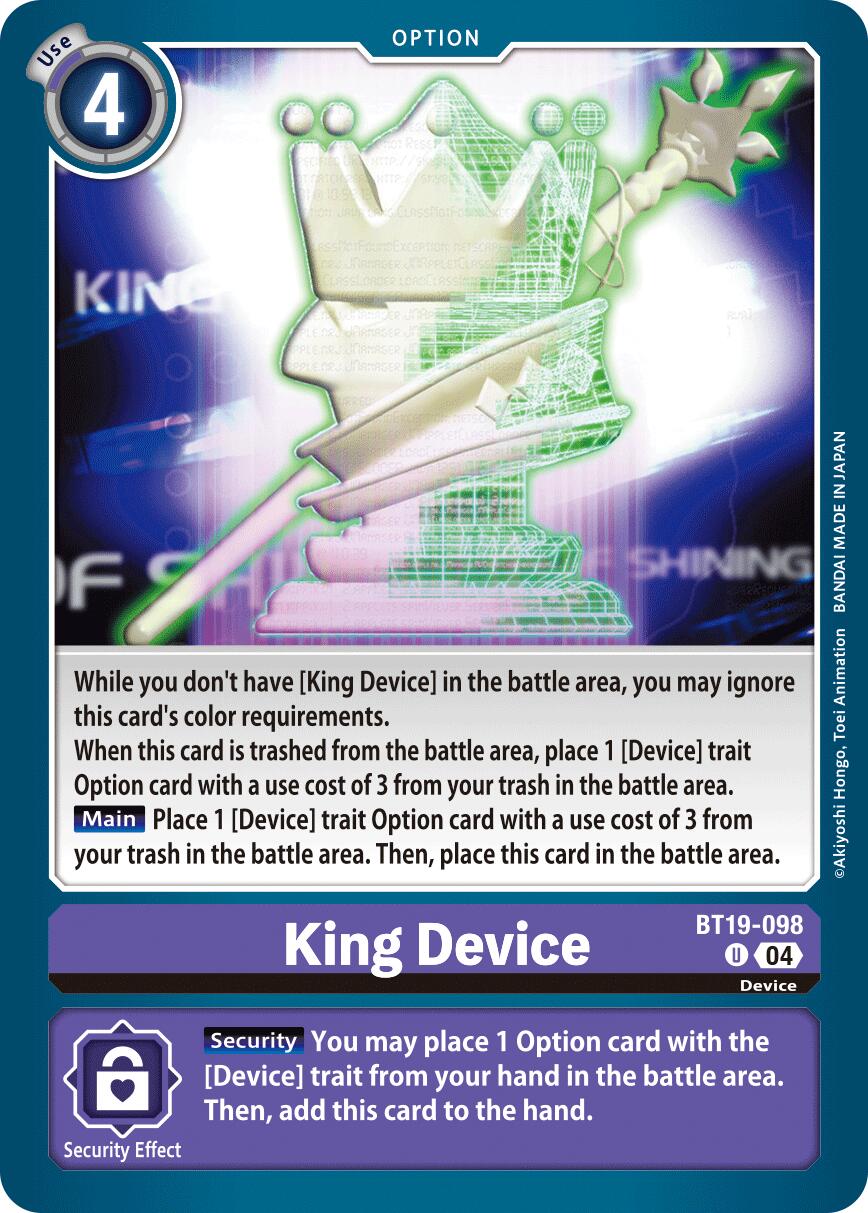 King Device [BT19-098] [Release Special Booster Ver.2.5] | Anubis Games and Hobby
